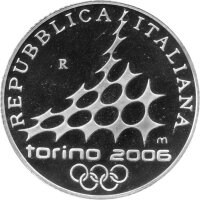 Italien 10 Euro 2005 - XX. Olympische Winterspiele 2006 in Turin "Eishockey" - Silber PP