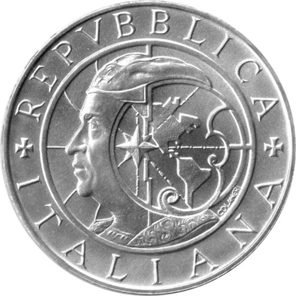 Italien 500 Lire 1990 - 500 Jahre Entdeckung Amerikas - Silber