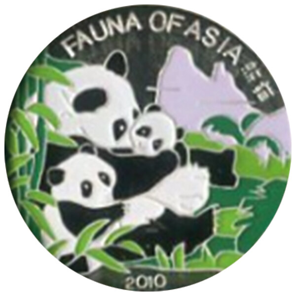 Nordkorea 2 Won 2010 - Panda Farbmünze - Silber PP