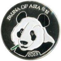 Nordkorea 2 Won 2013 - Panda Farbmünze - Silber PP