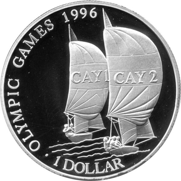 Cayman Inseln 1 Dollar 1996 - XXVI. Olympische Sommerspiele 1996 in Atlanta "Segeln" - Silber PP