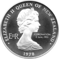 Neuseeland 1 Dollar 1978 - 25. Jahrestag der Krönung von Königin Elisabeth II. - Silber PP