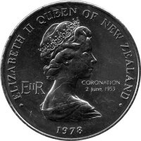 Neuseeland 1 Dollar 1978 - 25. Jahrestag der Krönung von Kömigin Elisabeth II." - Ku-Ni