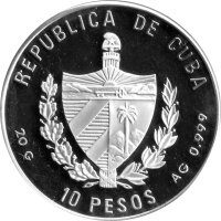 Kuba 10 Pesos 1993 - Abraham Lincoln - Silber PP