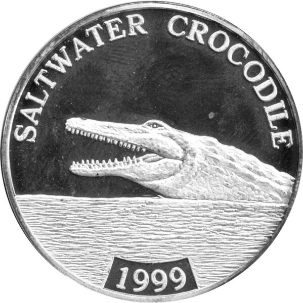 Round Australien Salzwasserkrokodil 1999 1 oz Silber PP