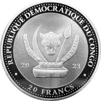 Kongo African Wildlife 2023 Elefant 1/2 oz Silber - Polierte Platte & High Relief