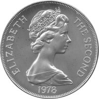 Ascension Islands 1 Crown 1978 - 25. Jahrestag der Krönung von Königin Elisabeth II. - Silber