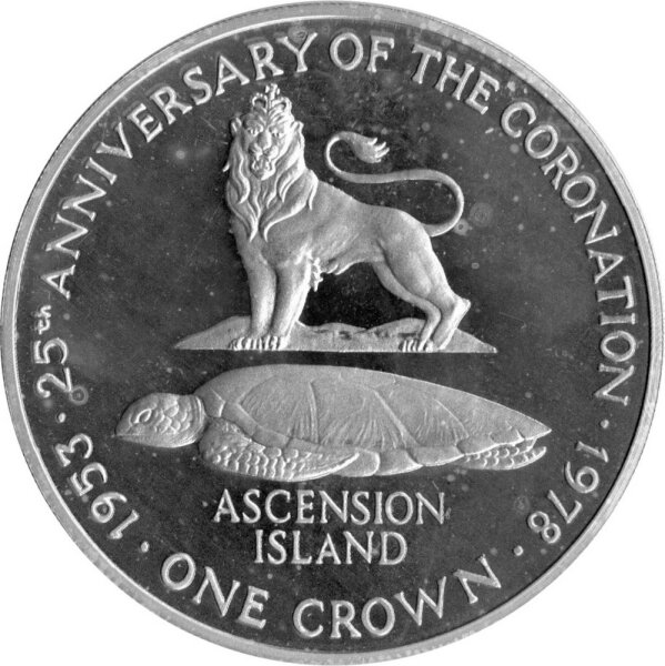 Ascension Islands 1 Crown 1978 - 25. Jahrestag der Krönung von Königin Elisabeth II. - Silber PP