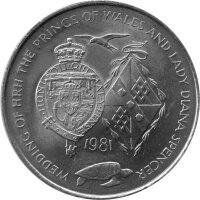 Ascension Islands 25 Pence 1981 - Hochzeit von Prinz...