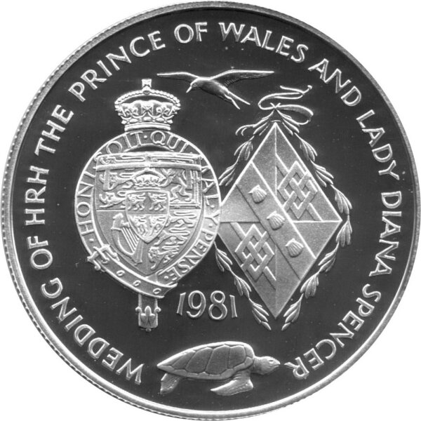 Ascension Islands 25 Pence 1981 - Hochzeit von Prinz Charles und Lady Diana - Silber PP