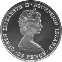 Ascension Islands 25 Pence 1981 - Hochzeit von Prinz Charles und Lady Diana - Silber PP