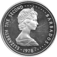 Barbados 25 Dollars 1978 - 25. Jahrestag der Krönung von Königin Elisabeth II. - Silber PP