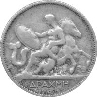 Griechenland 1 Drachme 1910 - König Georg I. - Umlaufmünze - Silber
