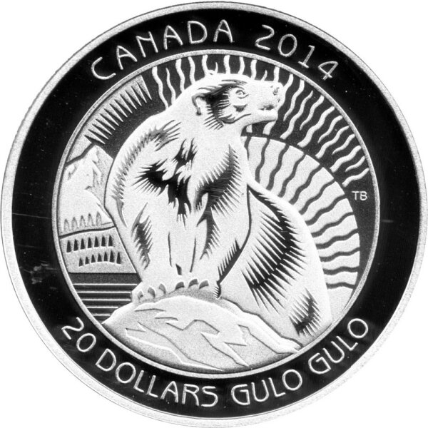 Kanada 20 Dollars 2014 - Vielfraß - Silber PP