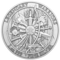 Round Legendary Warriors Miyamoto Musashi 1 oz Silber