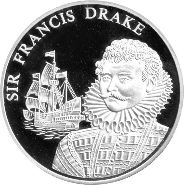 Liberia 5 Dollars 1999 - Sir Francis Drake - Silber PP