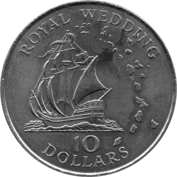 Ostkaribische Staaten 10 Dollars 1981 - Hochzeit von Prinz Charles und Lady Diana "Golden Hind" - Ku-Ni