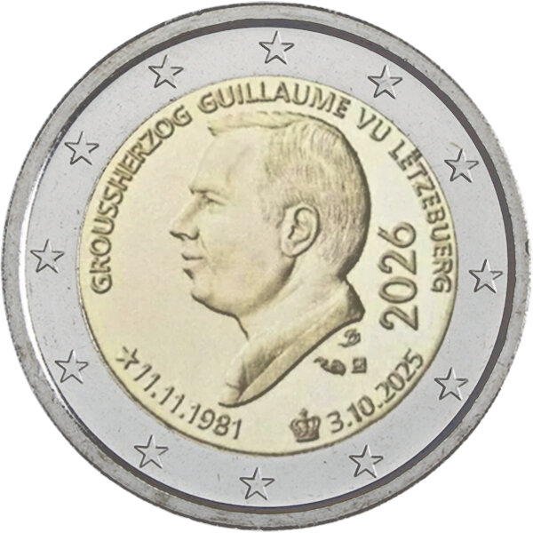 Luxemburg 2 Euro 2026 "Großherzog Guillaume"