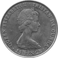 Tristan da Cunha 25 Pence 1981 - Hochzeit von Prinz Charles und Lady Diana - Ku-Ni