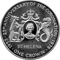 Saint Helena 1 Crown 1978 - 25. Jahrestag der...