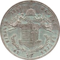 Ungarn 1 Forint 1868 - 1869 - Franz Joseph I. - Umlaufmünze - Silber