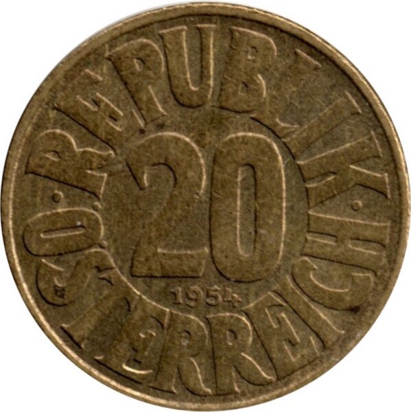 Österreich 20 Groschen 1950-1954 - Umlaufmünze - AluBr