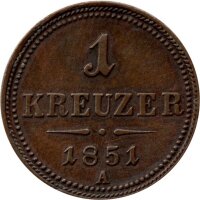 Österreich 1 Kreuzer 1851 - Franz Joseph I. - Umlaufmünze - Ku -ss-vz