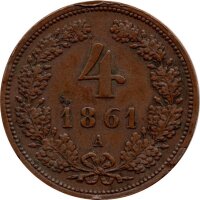 Österreich 4 Kreuzer 1860-1864 - Franz Joseph I. -...
