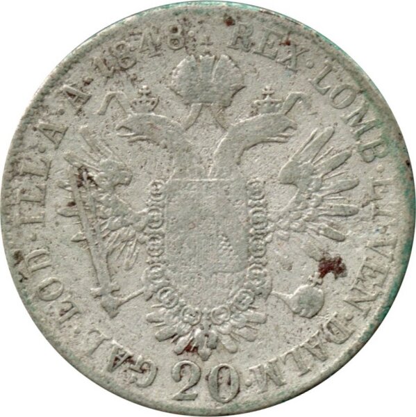 Österreich 20 Kreuzer 1837-1848 - Ferdinand I. - Umlaufmünze - Silber  -s
