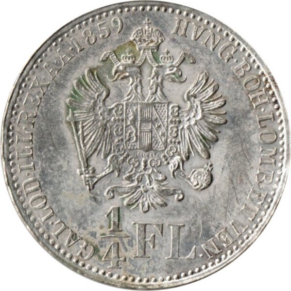 Österreich 1/4 Florin 1859-1865 - Franz Joseph I. - Umlaufmünze - Silber  -ss