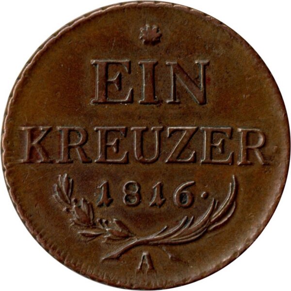 Österreich 1 Kreuzer 1816 - Franz I. - Umlaufmünze - Ku -s-ss