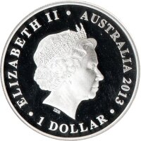 Australien 1 Dollar 2013 - Welterbestätten "Willandra Lakes Region" - 1 oz Silber PP teilcoloriert