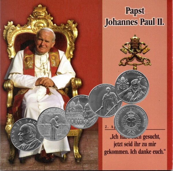 Malteserorden Set 5 x 1 Lira 2005 - Papst Johannes Paul II. - KuNi