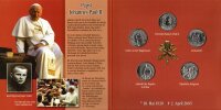 Malteserorden Set 5 x 1 Lira 2005 - Papst Johannes Paul II. - KuNi