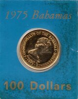 Bahamas 100 Dollars 1975 "Flamingos" - Gold