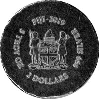 Fiji 2 Dollars 2019 - Terrakotta-Krieger - 5 oz Silber Antik Finish
