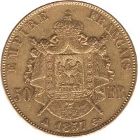 Frankreich 50 Francs 1857 "A" - Napoleon III. - Gold