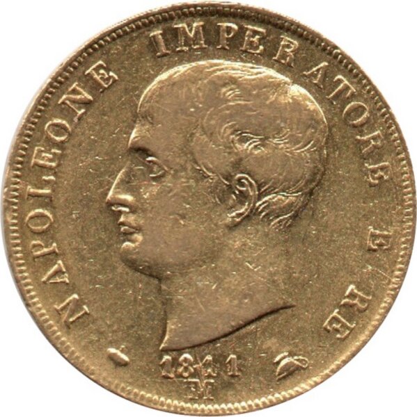 Italien 40 Lire 1811 "M" - Napoleon I. - Gold