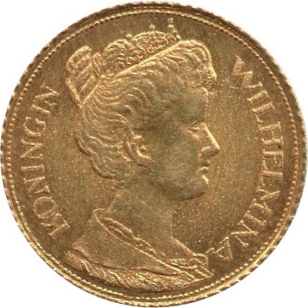 Niederlande 5 Gulden 1912 - Königin Wilhelmina - Gold