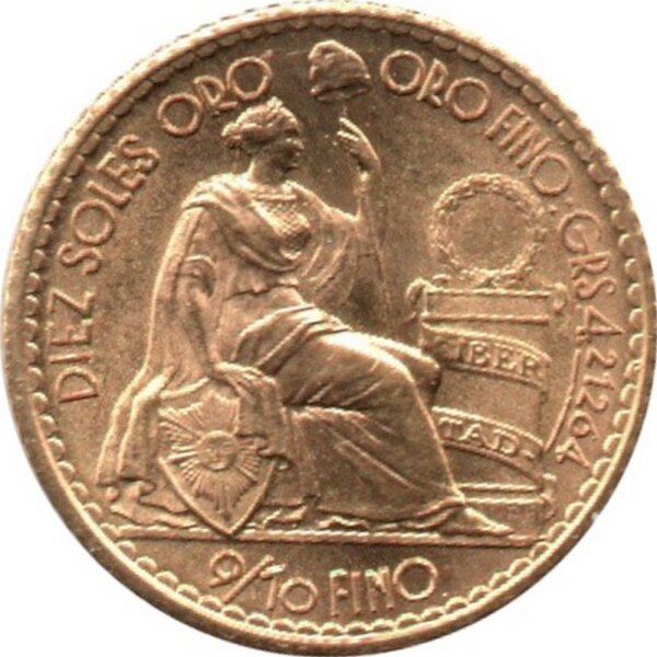 Peru 10 Soles 1956-1969 - Freiheitsfigur - Gold