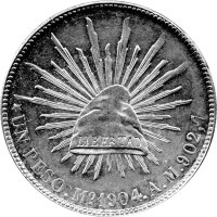 Mexiko 1 Peso 1898-1909 - Umlaufmünze...