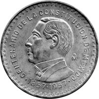 Mexiko 1 Peso 1957 - 100. Jahrestag der Verfassung - Silber