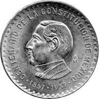 Mexiko 10 Peso 1957 - 100. Jahrestag der Verfassung - Silber