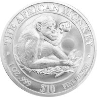 Somalia African Monkey 5. Ausgabe 2002 1 oz Silber