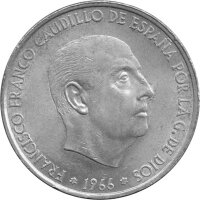 Spanien 100 Pesetas 1966 (1968) - Umlaufmünze...
