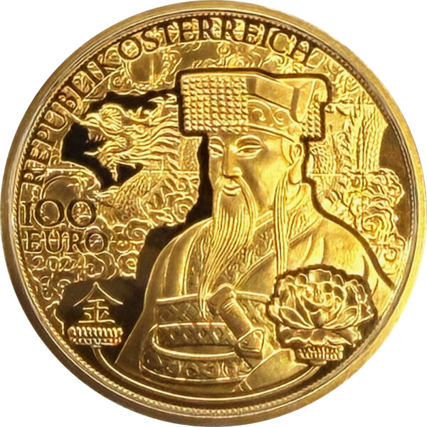 Österreich 100 Euro 2024  - Das Gold Chinas - 1/2 oz Gold PP