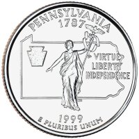 USA 1/4 Dollar 1999 Pennsylvania - Kupfer-Nickel
