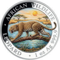 Somalia Leopard 2026 1 oz Silber - Coloriert