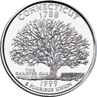 USA 1/4 Dollar 1999 Connecticut - Kupfer-Nickel