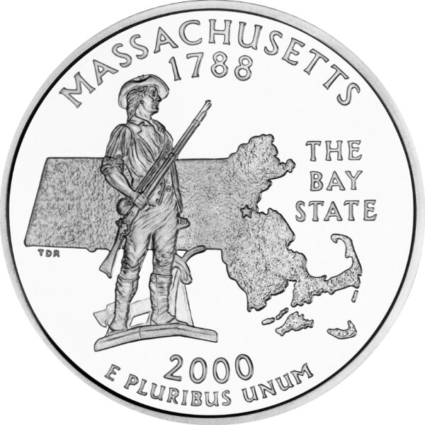 USA 1/4 Dollar 2000 Massachusetts - Kupfer-Nickel